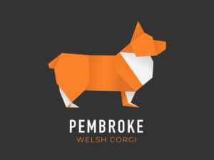 Pembroke Welsh Corgi Dog Origami Logo