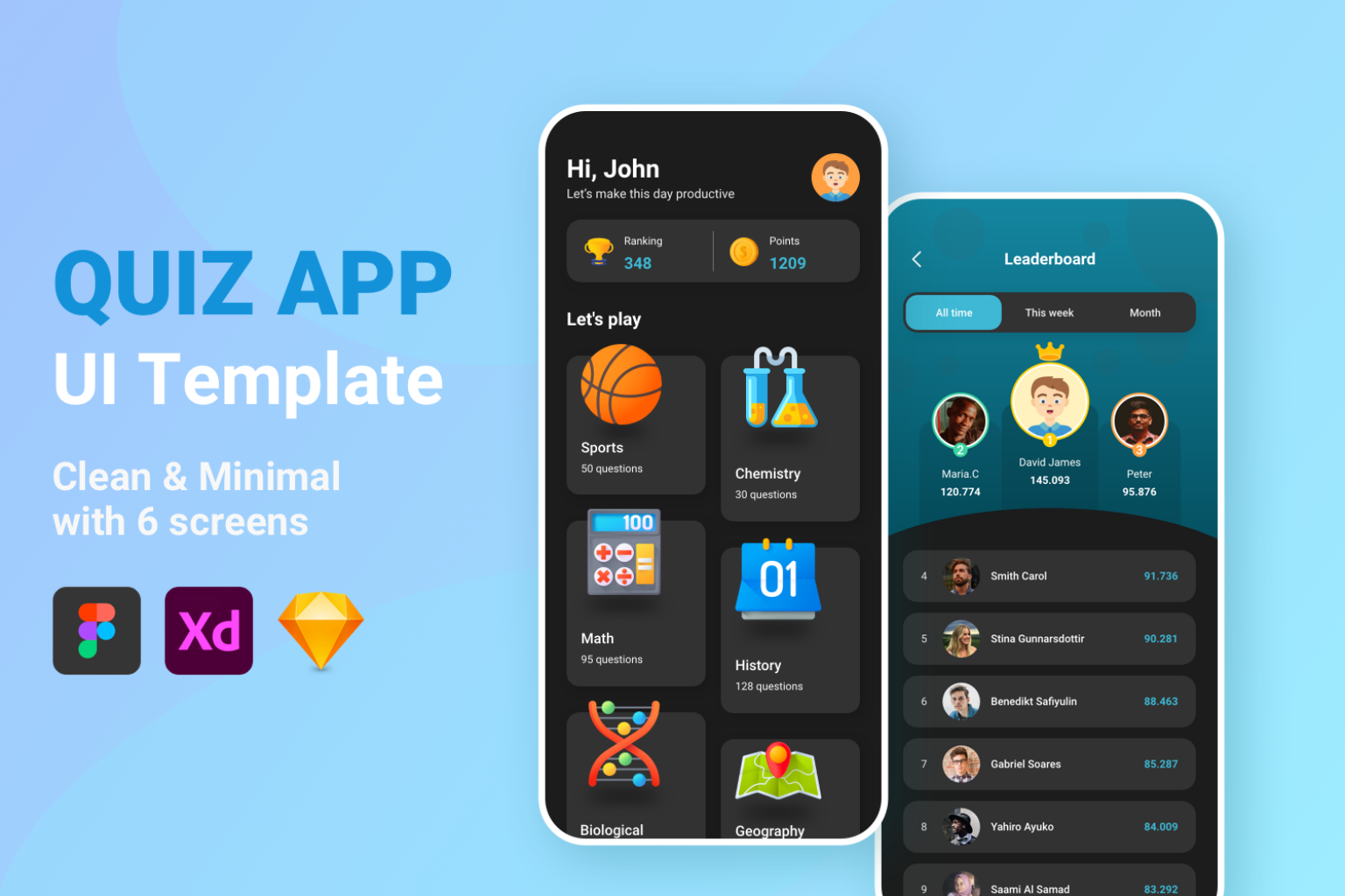 Quiz App Ui Template Free Download - Ui Fresh