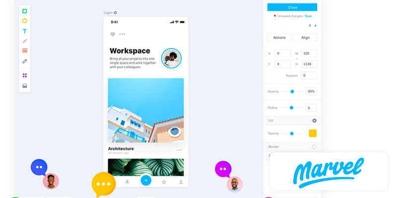 Best UI/UX design tools - Marvel