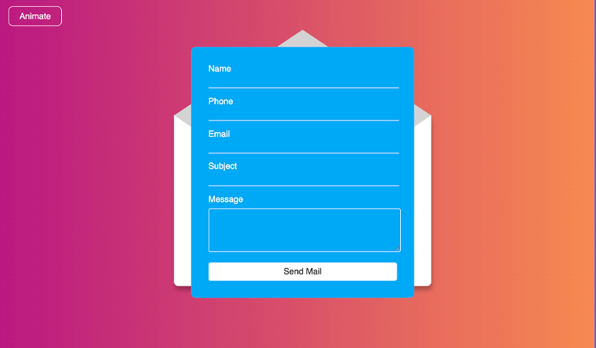 Animation Envelope Contact Form