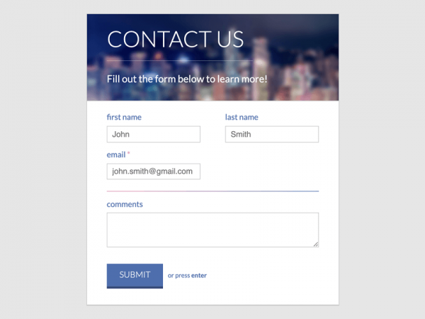 Free 25+ HTML Contact Form Examples - UI Fresh