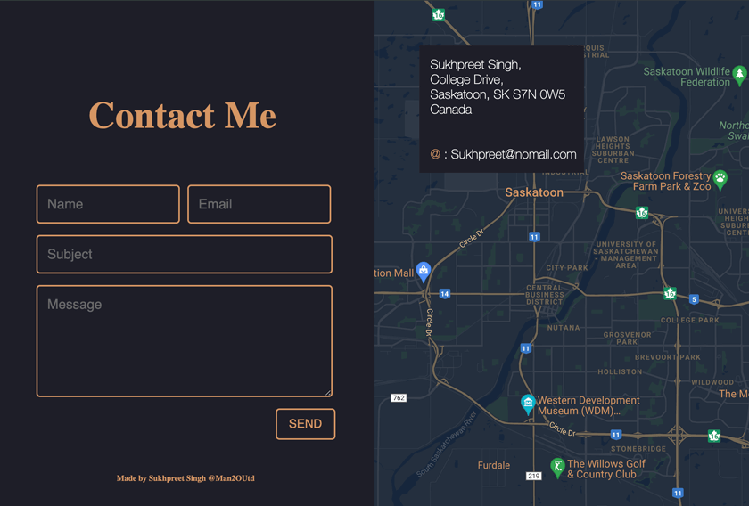 Contact Form with Google Map API