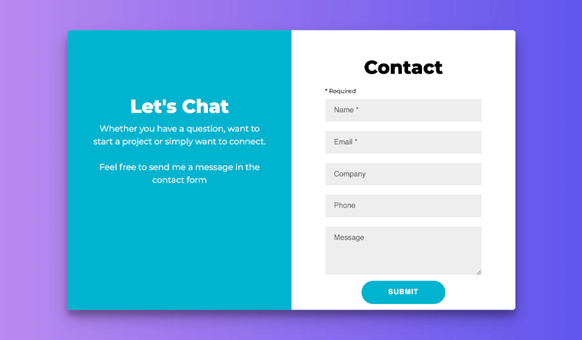 Contact Form with Gradient Background
