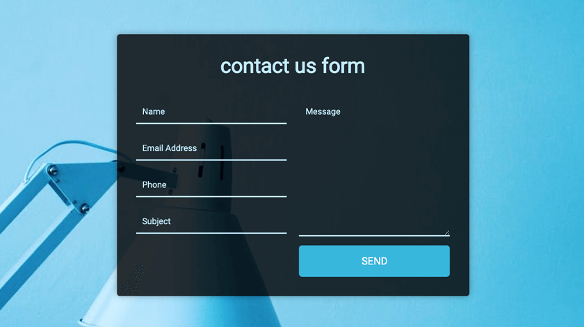 Contact Us Form HTML