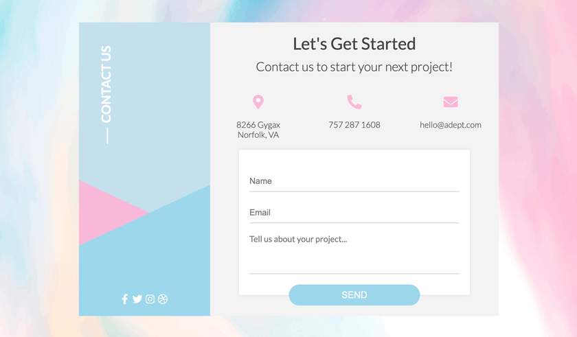 Pastel Contact Form