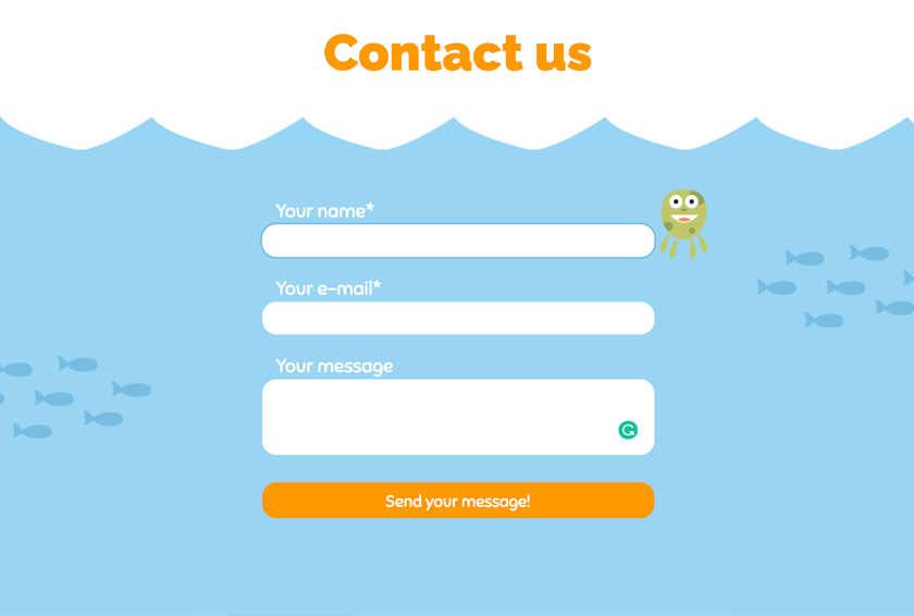 Under the sea HTML contact form