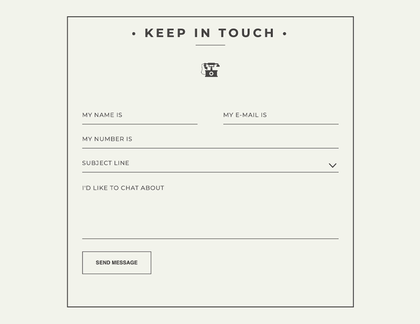 Vintage Inspired Contact Form
