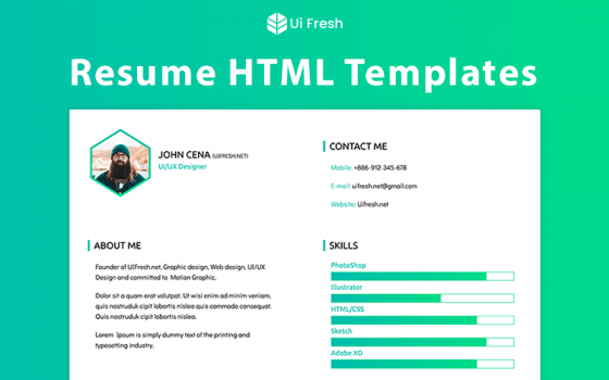 Professional HTML Resume Templates Free Download