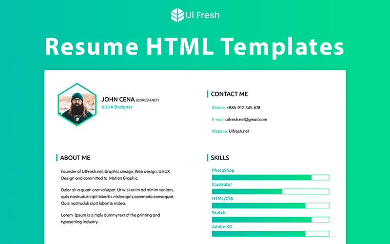 21+ Professional HTML Resume Templates 2025 Free Download - UI Fresh