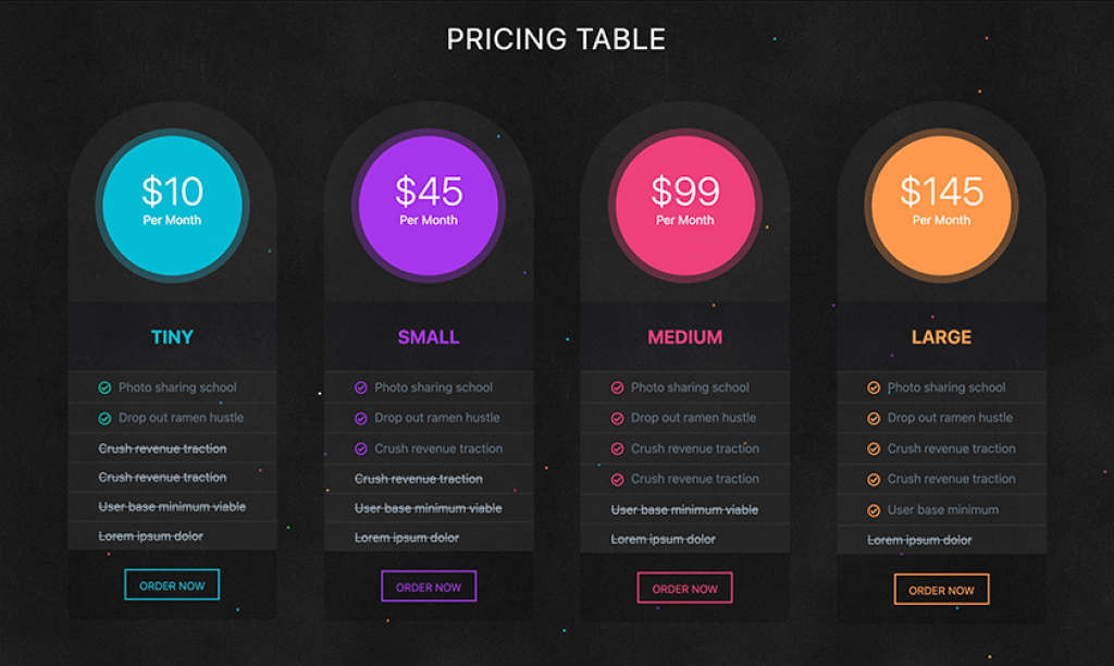 25+ Beautiful HTML Pricing Table Template Examples - UI Fresh