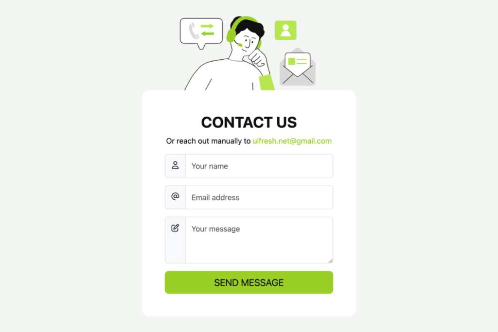 Contact Form HTML Example 03