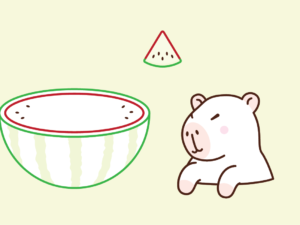 Capybara with Waterlemon Illustrations