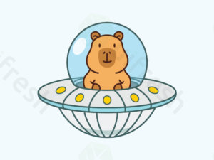 Capybara in UFO Illustrations