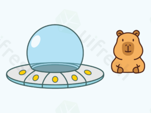 Capybara in UFO Illustrations